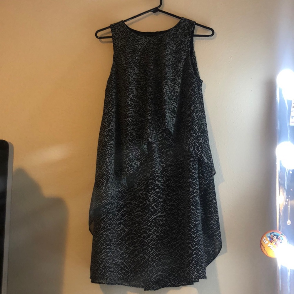 Black dress with white dots